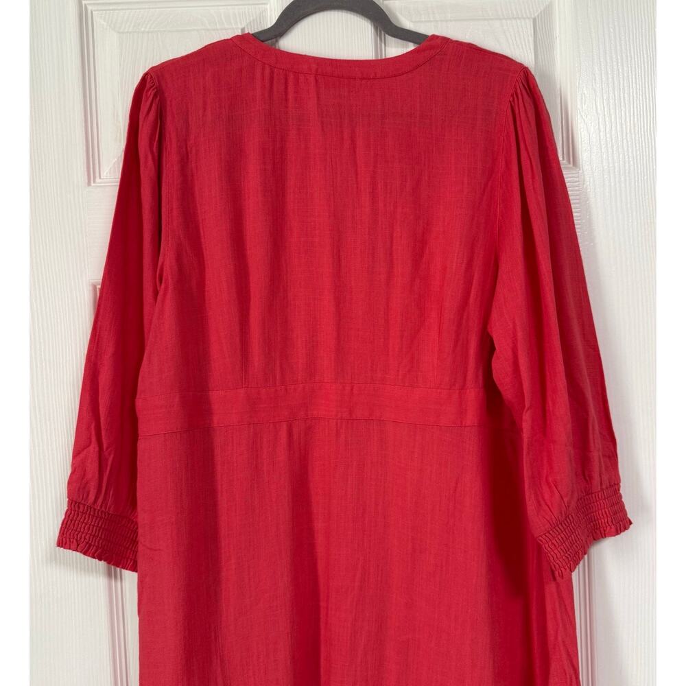 J.Jill Women's Coral Linen Blend Button Front Dress Size Large - Picture 13 of 14